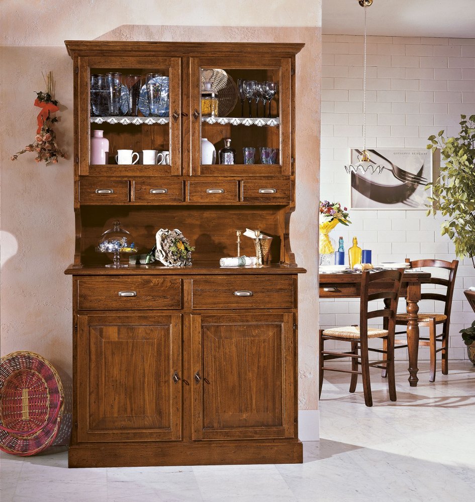 Cristalliera a 4 porte e 6 cassetti