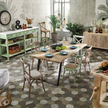 Counter with 4 drawers and 2 shelves