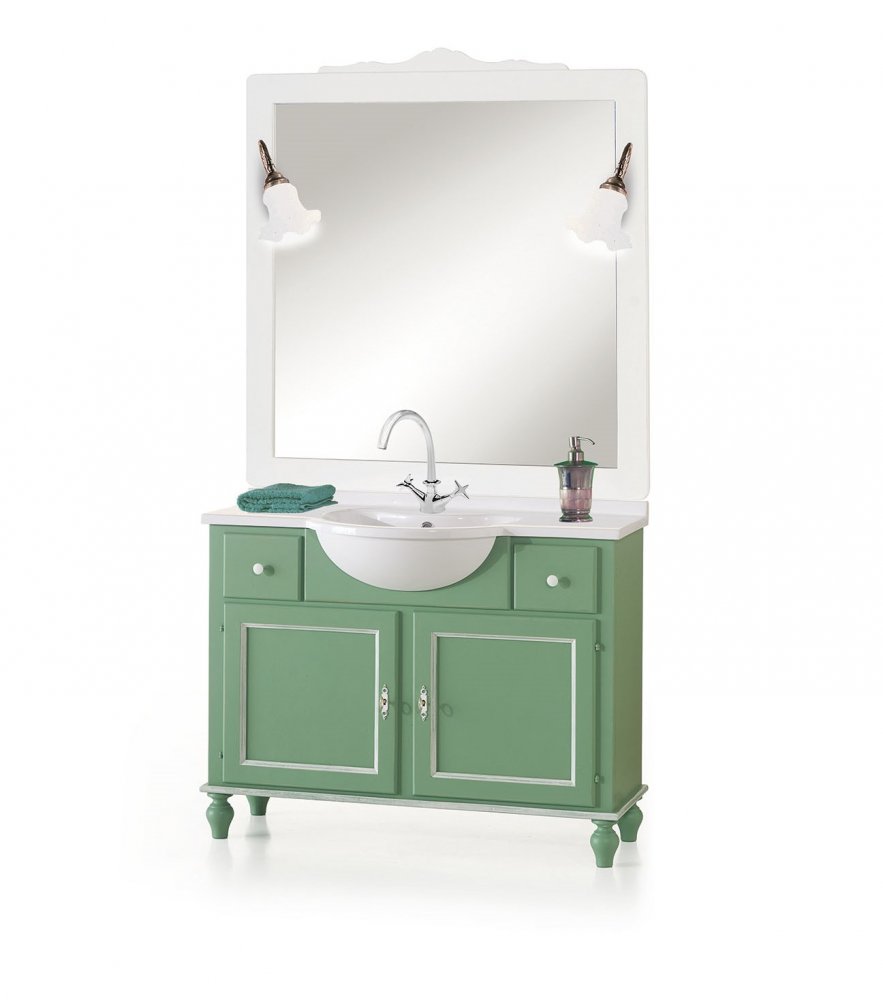 Composizione bagno con 2 porte e 2 cassetti