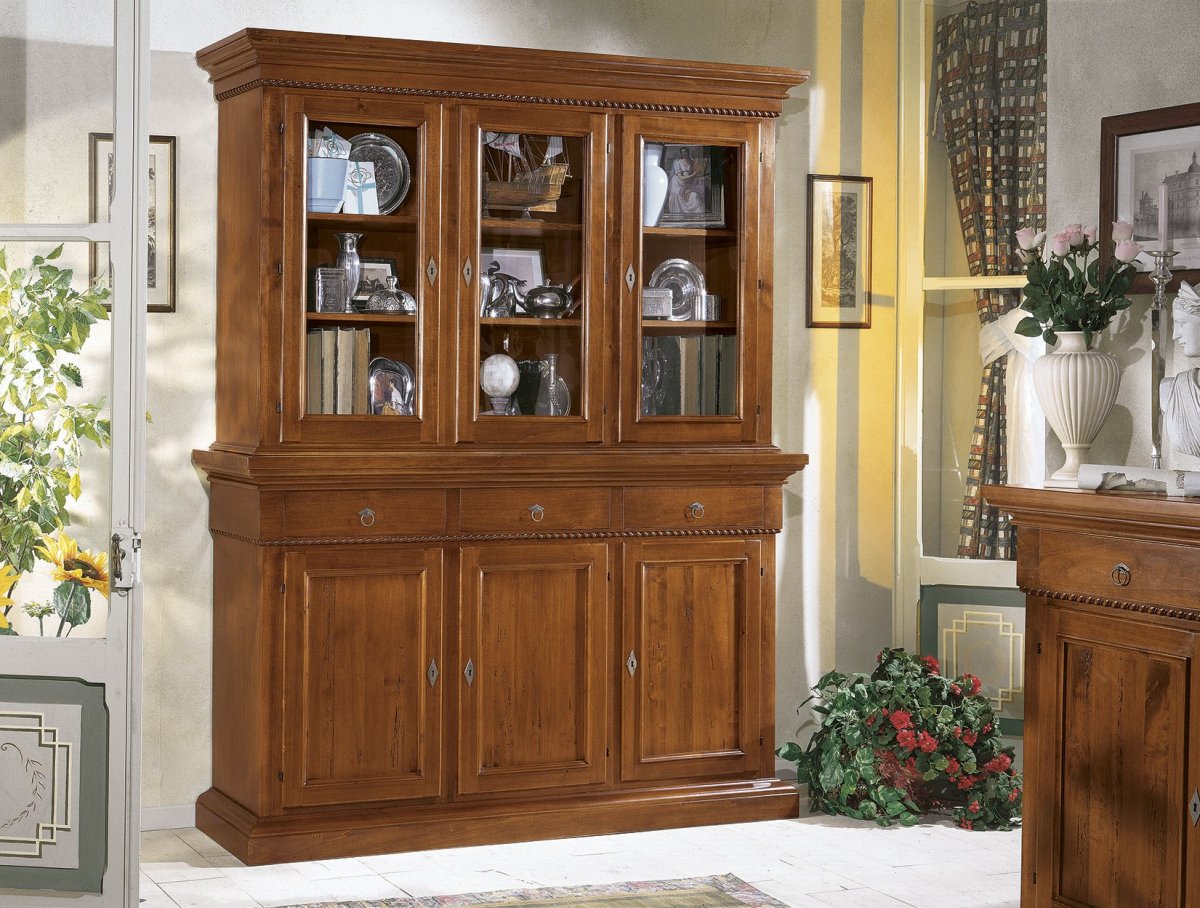 Cristalliera a 6 porte e 3 cassetti