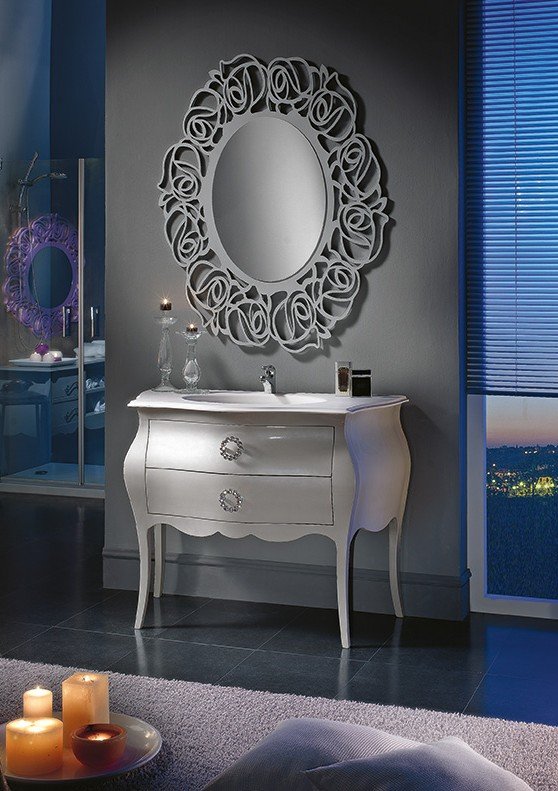 Composizione bagno bombato a 3 cassetti da 118 cm.