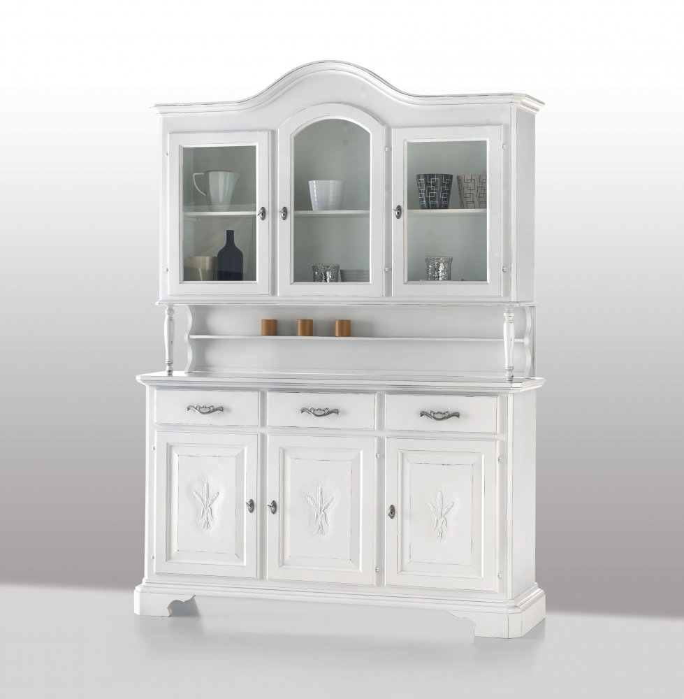 Cristalliera a 6 porte e 3 cassetti con intaglio